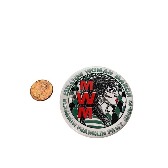 Vintage 1997 MWM Million Woman March Benjamin Franklin Parkway 2.25" Pinback 10- - Picture 12 of 14